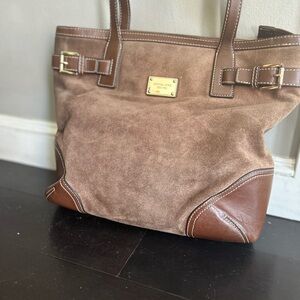 Michael Kors Chocolate Brown Suede Tote